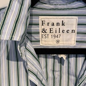 Frank & Eileen Men's Casual Striped Shirt - Blue and Green